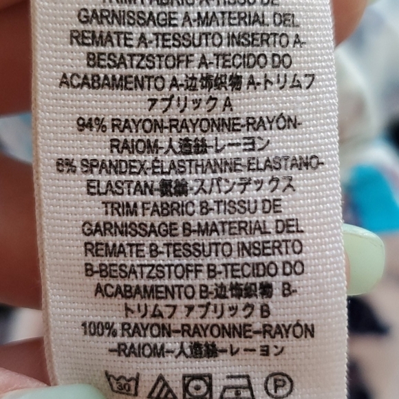 Free People Blue Floral Boho Baja Babe Open Tie Back Cold Shoulder Flowy Top XS - Picture 8 of 9